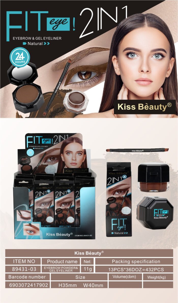 Kiss Beauty Eyebrow Powder Gel Eyeliner Eyebrow Gel Eyeliner Natural A Single Gram Weighs 11 Grams Factory wholesale - Image 7